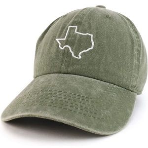 Texas State Outline Embroidered Adjustable Hat
